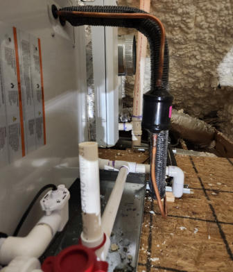 Piping and conduits for a newly installed HVAC system