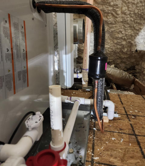 Piping and conduits for a newly installed HVAC system