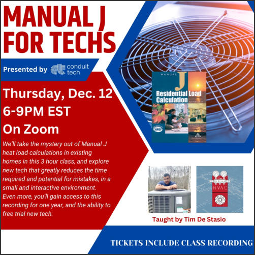 Manual J for techs training flyer